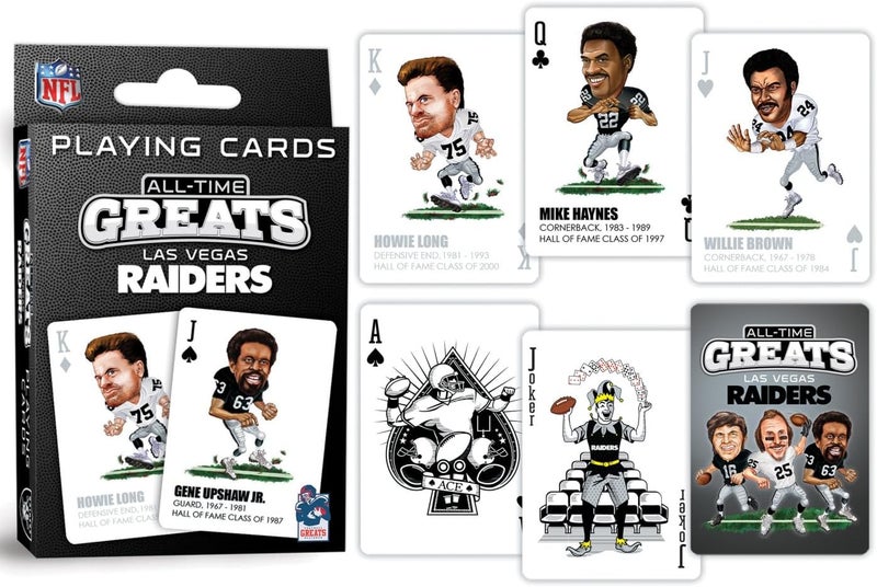 Master Pieces Family Games - NFL Las Vegas Raiders All-Time Greats Playing Cards - Officially Licensed Playing Card Deck for Adults, Kids, and Family - Image 3